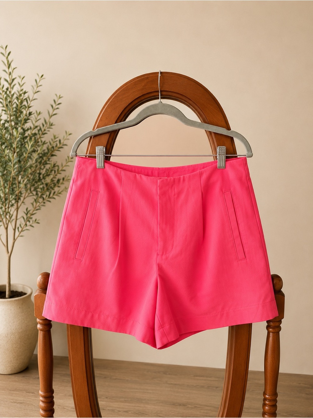 a new day Hot Pink Tailored High Waisted Bermuda Shorts